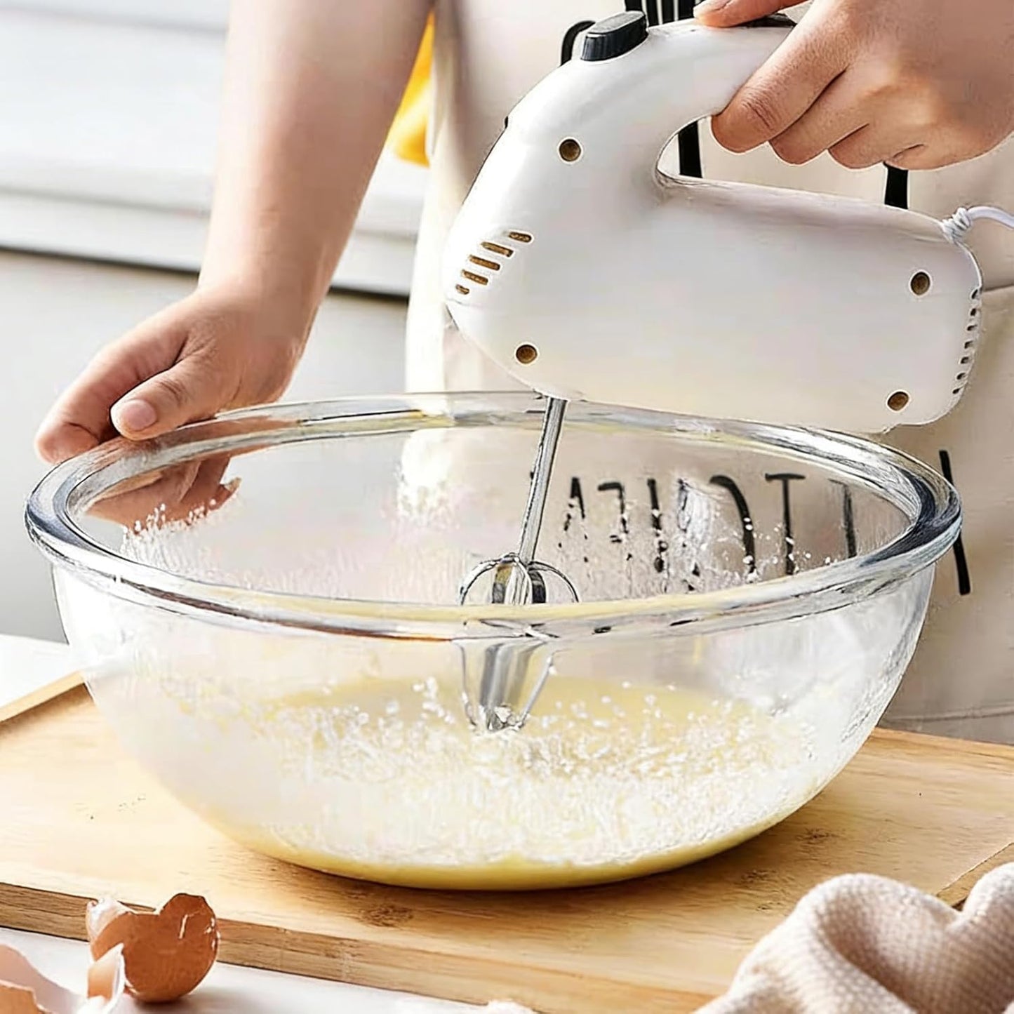 6.3 Quart Large Glass Bowl for Bread Making-Glass Mixing Bowl for Sourdough Bread with Lid, Clear Breads Proofing Bowl with Covers, Ideal for Kitchen, Storage