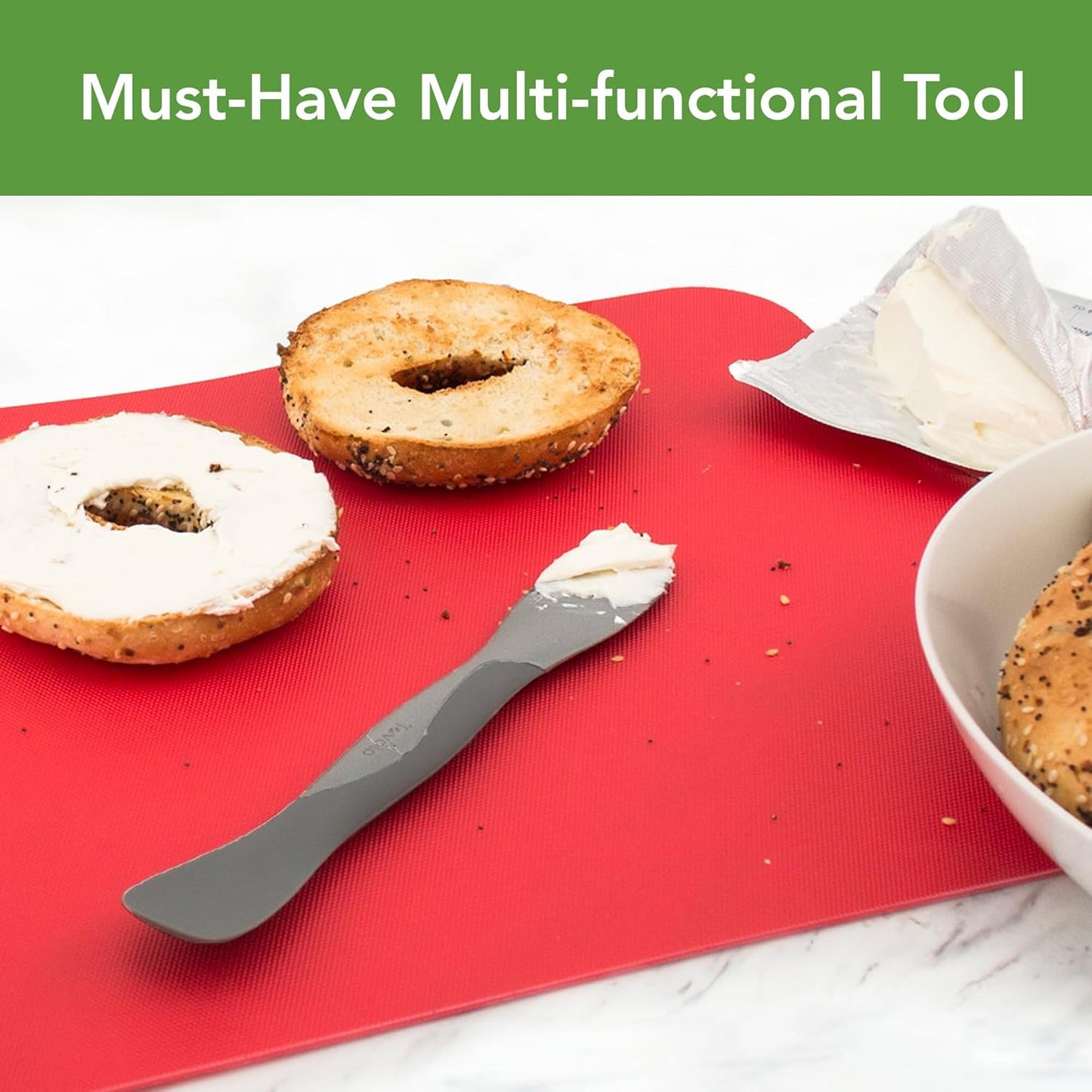 Tovolo Tool for Kitchen Meal Prep to Scoop Spread Slice and Scrape,White/Gray