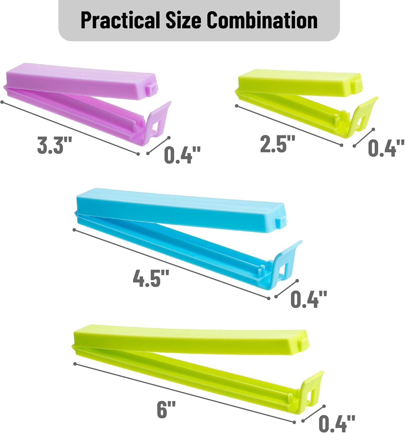 Mr. Pen- Sealing Bag Chip Clips, 32 Pack, 2 Sizes (12x 3.1 & 20x 4.3), Colorful Plastic Food Bag Sealing Clips for Food Packages, Kitchen and Home, Sturdy, Dishwasher & Freezer Safe