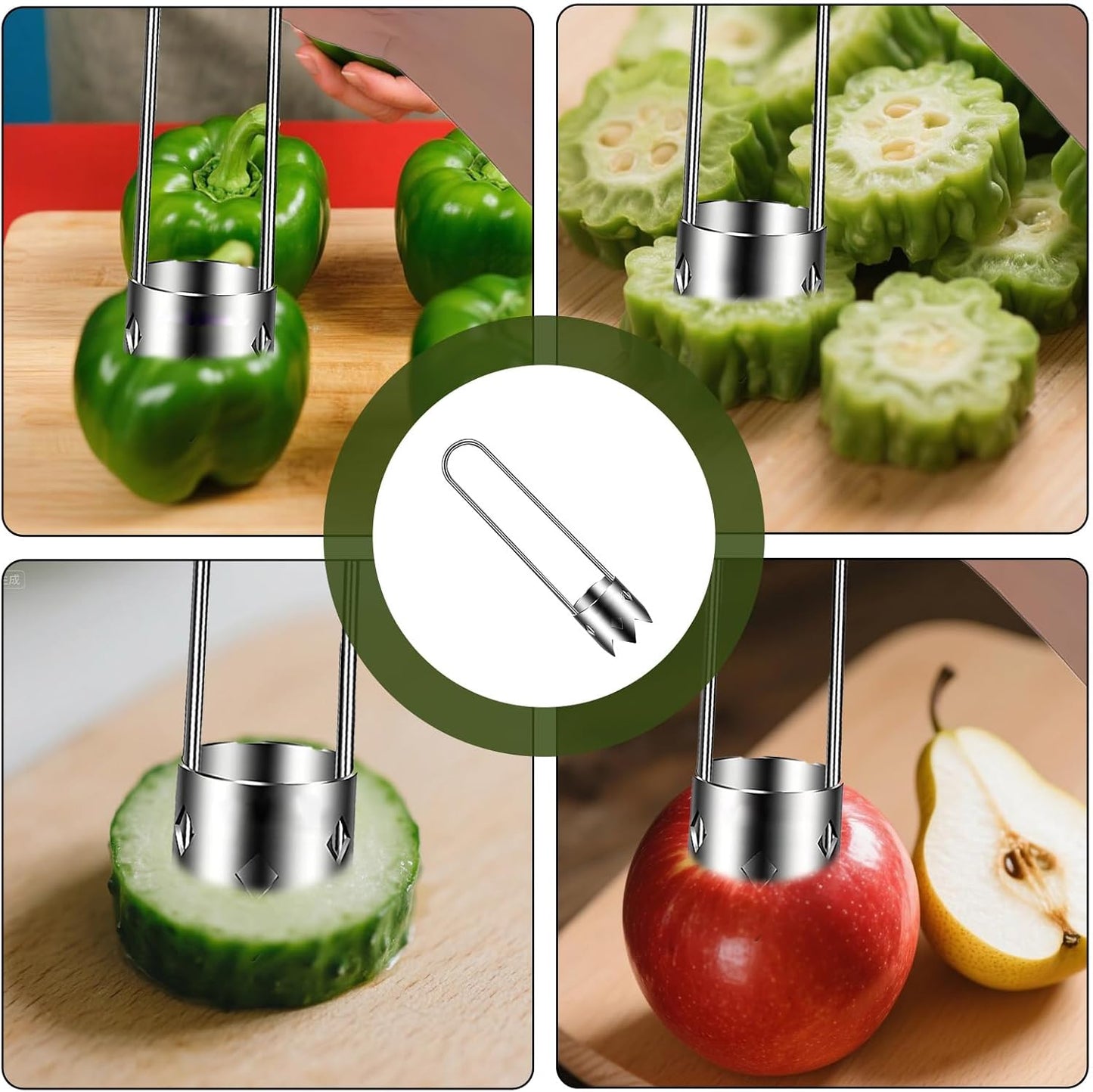1 Pcs Red Bell Pepper Seed Corer,Pepper Corer,For Removing Fruit Vegetable Cores,Kitchen Gadget