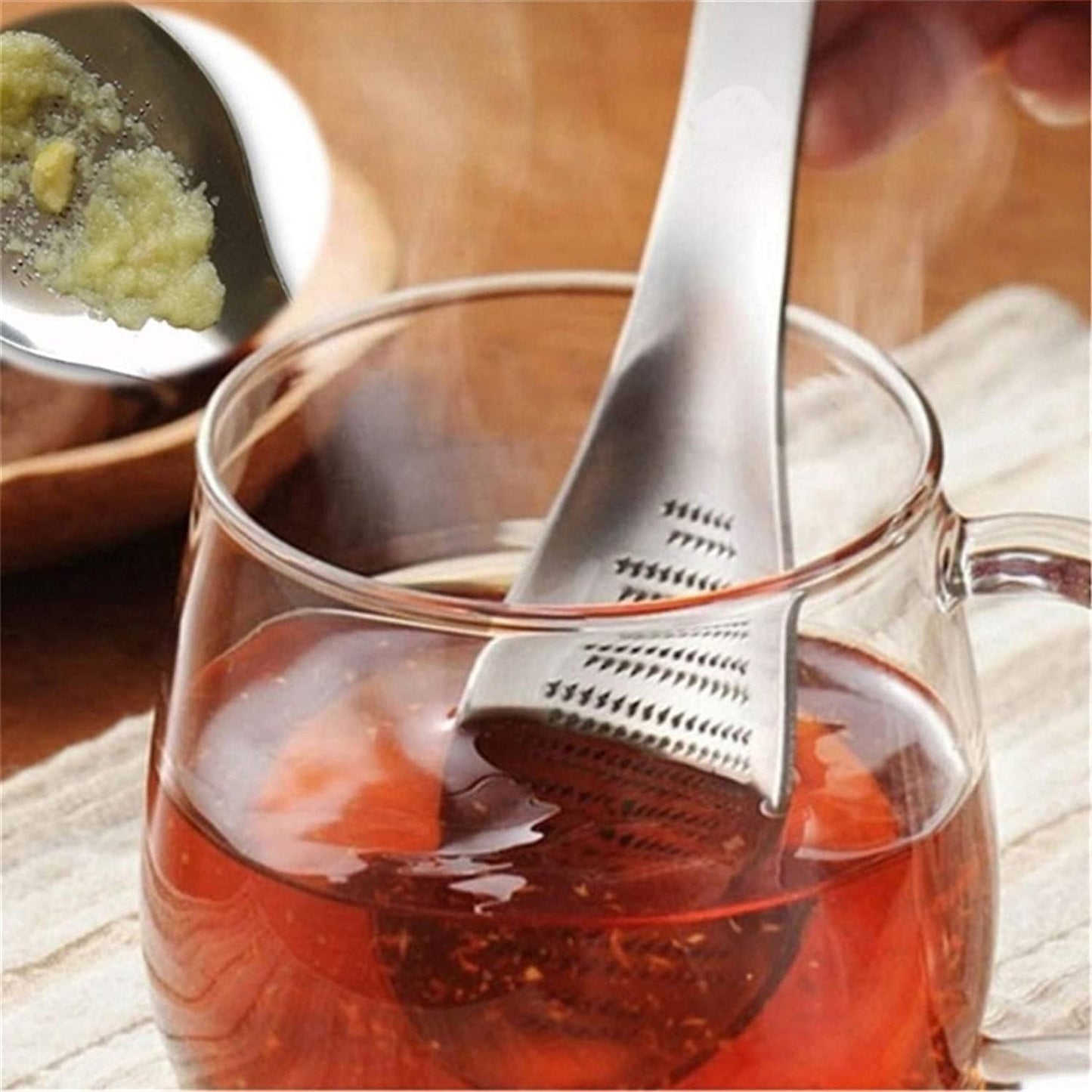 Silver Stainless Steel Kitchen Practical Spoon Shape Fruit Mixer Ginger Grater Wasabi Garlic Grinding Tools Cheese Grater, Graters