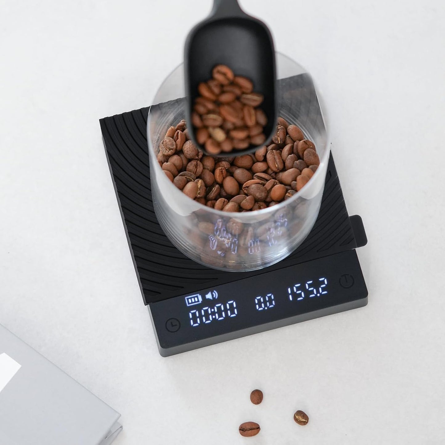 TIMEMORE Coffee Scale Basic 2.0 Electronic Espresso Scale with Water Flow Rate and Timer Function, Free Switching of Ounce/kg Units, Digital Scale for Kitchen/Baking/Cooking, Black