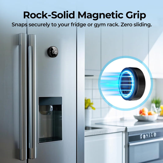 Digital Magnetic Kitchen Timer for Cooking, Large LED Visual Countdown Timer, Rotating Dial Pomodoro Focus Timer, Adjustable Volume, 5/15/25 Min Presets for Kids, Teachers, Seniors