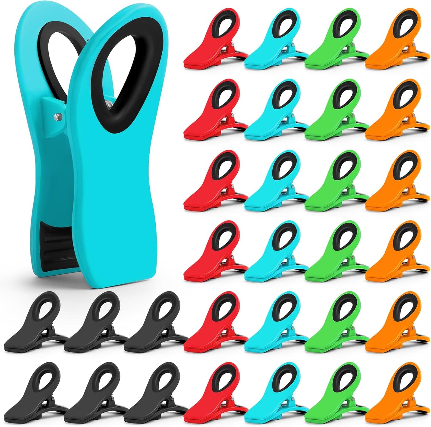 Jetmore 12 Pack Chip Clips Bag Clips, Magnetic Bag Clip for Food Storage Heavy Duty, Plastic Food Clip for Chips, Snack, Kitchen, Refrigerator, Garden, Sewing, Fabric, Clothes Pins