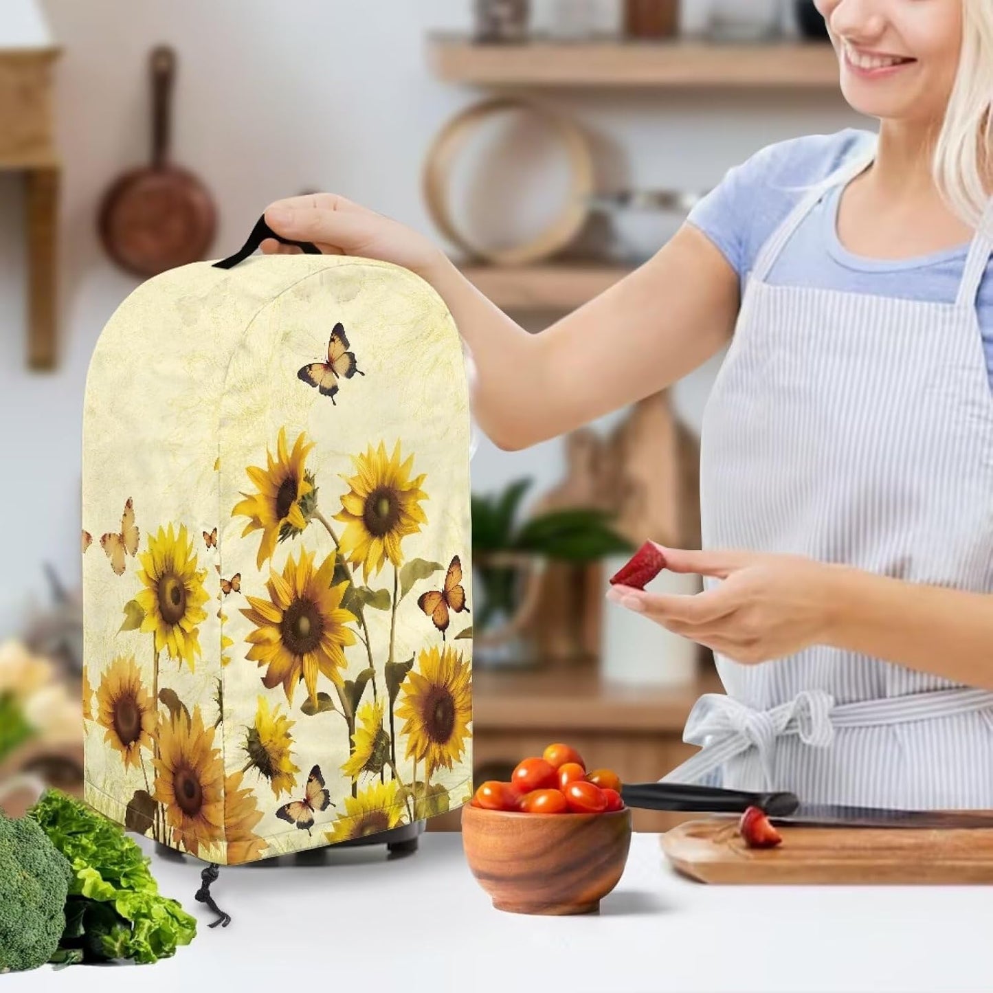 Coffee Pastry Blender Dust Cover with Drawstring Field Stand Mixer or Coffee Maker Cover Anti Fingerprint Polyester Appliance for Home Kitchen Decor