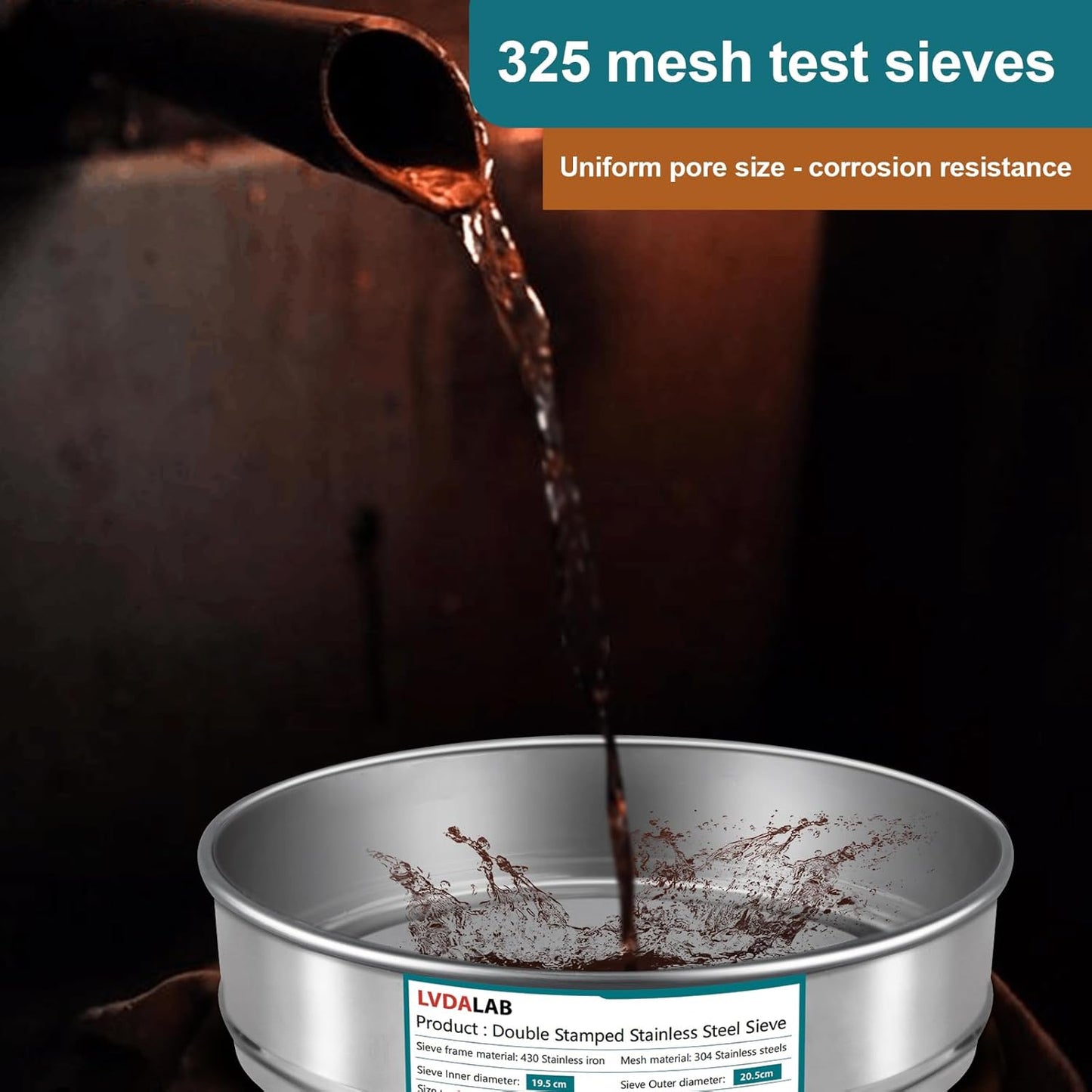 304 Stainless Steel Mesh Lab Sieve, 80 Mesh (0.2mm) Aperture Test Sieve, 7.9Inch(20cm) Diameter Economy Standard Analysis Sample Test Sieves for Industrial Laboratory Homes - Colors B