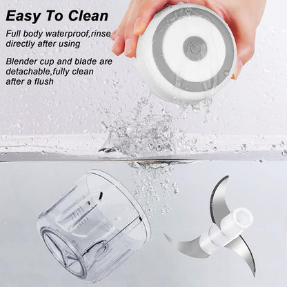 Electric Mini Garlic Chopper, 100ML Food Chopper Garlic Mincer USB, Portable Small Food Processor for Vegetables