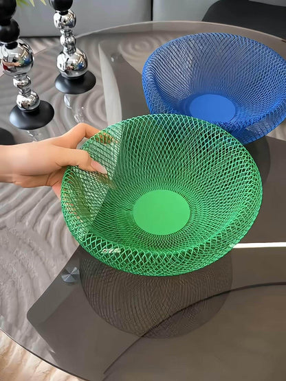 Nest Fruit Bowl with Drainer - Modern Home Decor, Creative Fruit Basket for Kitchen Counter, Dining Table, Living Room Coffee Table - Stylish Ins Aesthetic Storage & Display (Green)
