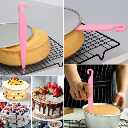 12 Pcs Adjustable Cake Smoother Set, Plastic Cake Decorating Tools Comb and Dough Scrapers for Baking Pastries (Pink)