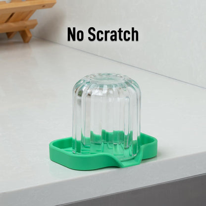Zulay Kitchen (9x3.5in Sponge Holder for Kitchen Sink - Flexible Heavy-duty Multipurpose Sink Caddy - Counter Organizer for Kitchen, Bathroom, Makeup, Trinkets & More! (Grey)