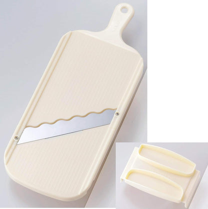 Arnest Handheld Mandoline Slicer for Kitchen, Wavy Blade Veggie Slicer - Comes with Safety Grip, Made in Japan