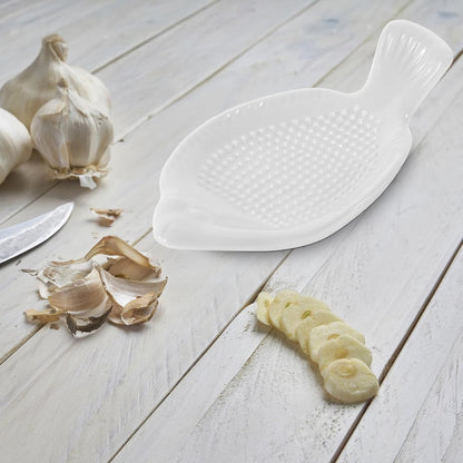 Zerodeko Ceramic Ginger Grater Plate Multi-Function Garlic Grater Kitchen Gadget Grinding Tool for Onion Cheese and Vegetables Home Use 4.72X2.67In