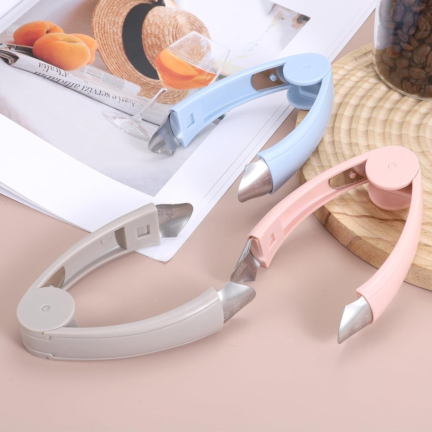 uxcell Strawberry Stem Remover Tool, Pineapple Eye Peeler with Non-Slip Handle for Fruit, Vegetable Tomato and Potato, Gray