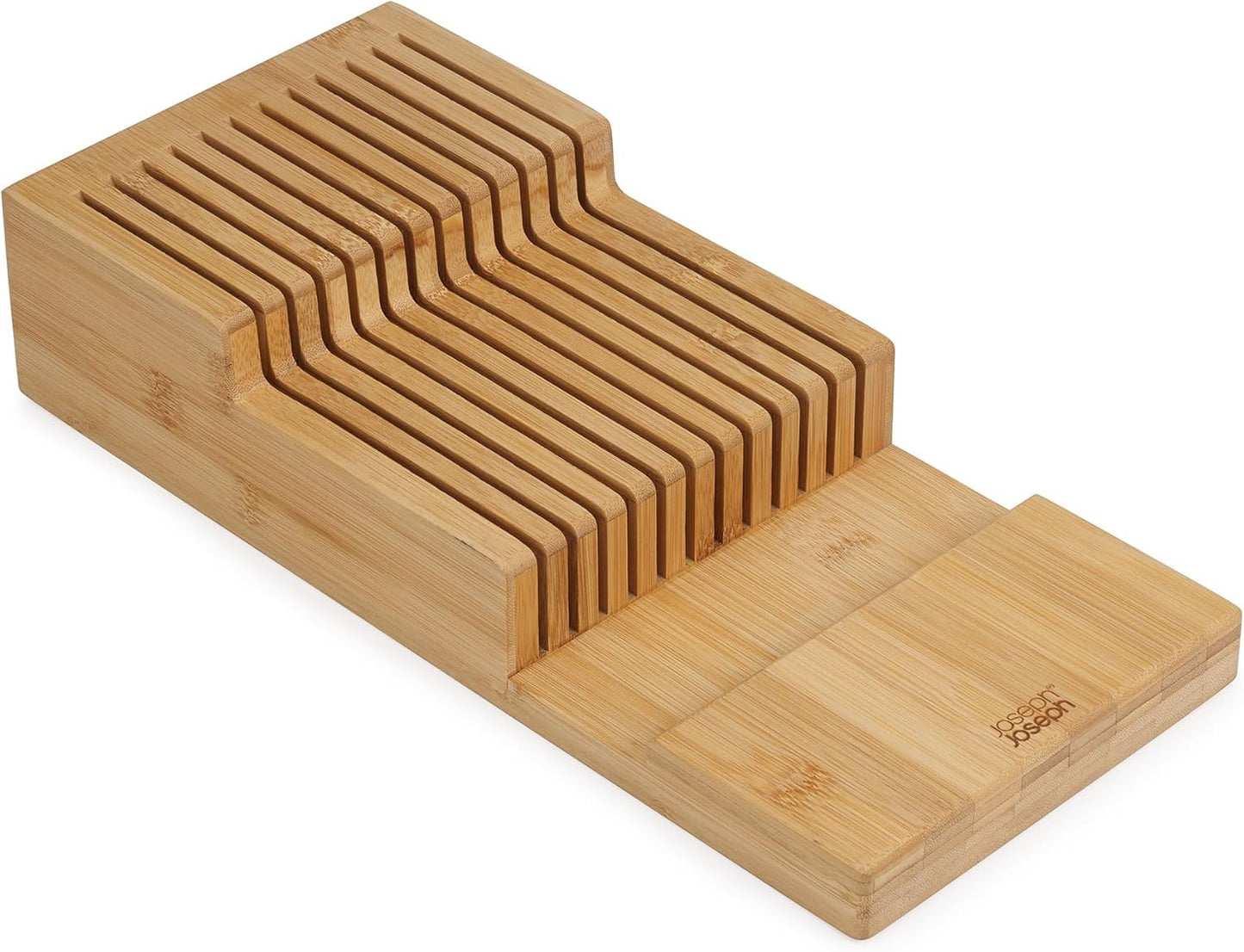 Joseph Joseph DrawerStore Compact Utensil Organizer For Kitchen Drawer Silverware, Flatware Tray, Small, Bamboo
