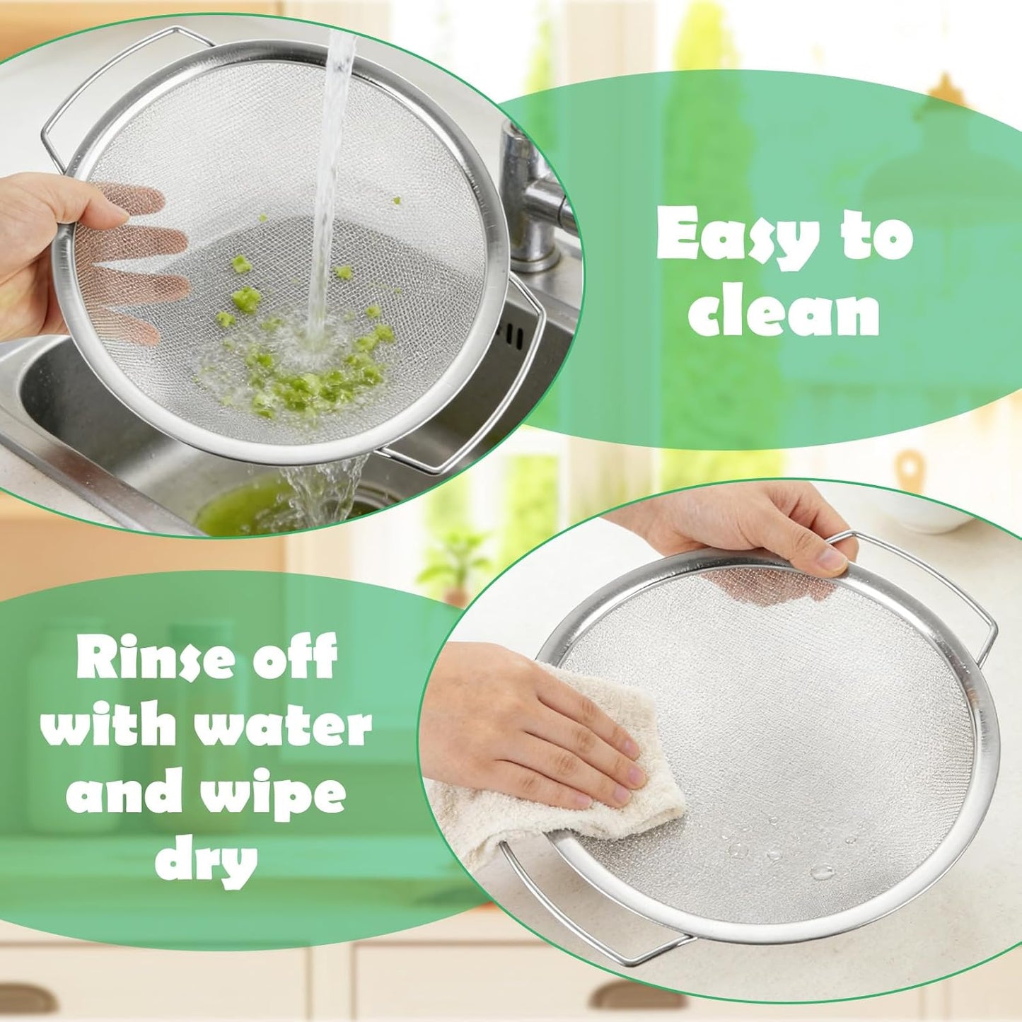 3 Pack Fine Mesh Paint Strainer with Handle, 60 Mesh Stainless Steel Paint Filter, 5 Gallon Bucket Strainer, Emulsion Honey Funnel Filter Cover Fits 5 Gallon Paints Bucket Filters Tool Insert