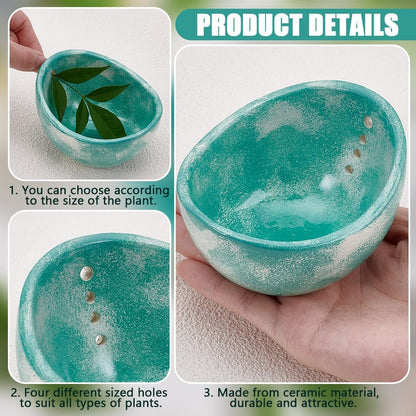 UNICRAFTALE Handmade Ceramic Herb Stripper Bowl White Pottery Herb Stripper Bowl 86.5x70mm Herb Pealer Leaf Stripping Tool Peeling Cup for Salads Cooking Peeling off the Leafy Assembly
