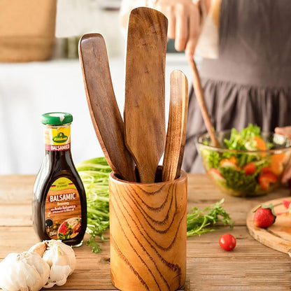 2 Pack Wooden Spurtle Spatula for Sourdough Starter Mixing, Long Handle Jar Scraper for Reaching Bottom, Dough Whisk and Stirring Utensil, Kitchen Tools for Baking, Cooking (2 Pack Wooden Spurtle)