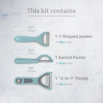 Swivel Vegetable Peeler with Built-in Eye Remover – Stainless Steel Blade with Comfortable Handle, Fruit and Vegetable Slicer, Potato and Carrot Cutter – Kitchen Tools & Accessories – Blue