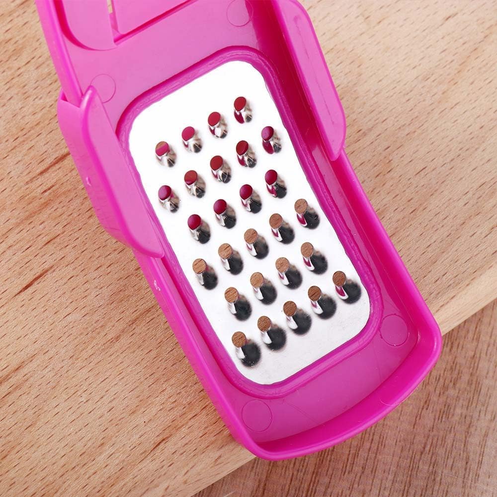 Multifunction Ginger Grater Tool Mini Grater Nutmeg Grinder Garlic Grater, Kitchen Manual Fruit Vegetable Nuts Chopper Grinder Garlic Tools (Rose Red)