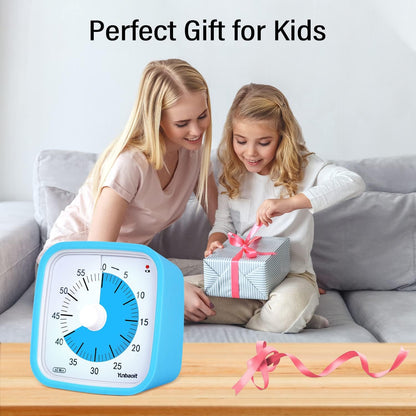 Yunbaoit Visual Timer with Protective Case, Rainbow Disk 60 Minute Countdown Timer for Kids and Adults, Silent Time Management Tool(Blue Rainbow)
