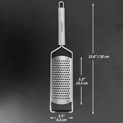Professional Zester Grater Extra Coarse for Potato, Zucchini, Carrot, Apple, Cabbage and Cheese, Kitchen Grater with Razor-Sharp Stainless Steel Blade (Extra Coarse)