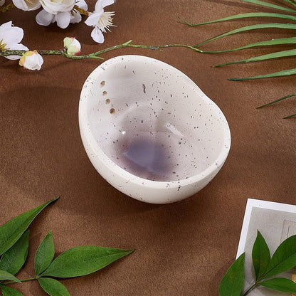 UNICRAFTALE Handmade Ceramic Herb Stripper Bowl White Pottery Herb Stripper Bowl 86.5x70mm Herb Pealer Leaf Stripping Tool Peeling Cup for Salads Cooking Peeling off the Leafy Assembly