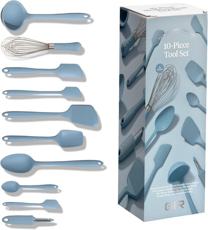 GIR: Get It Right 5-Piece Silicone Ultimate Kitchen Utensils Set - Ladle, Spatula, Flip, Spoon & Spoonula - Non-Toxic Cooking Utensils for Nonstick Cookware, Cooking and Baking - Black