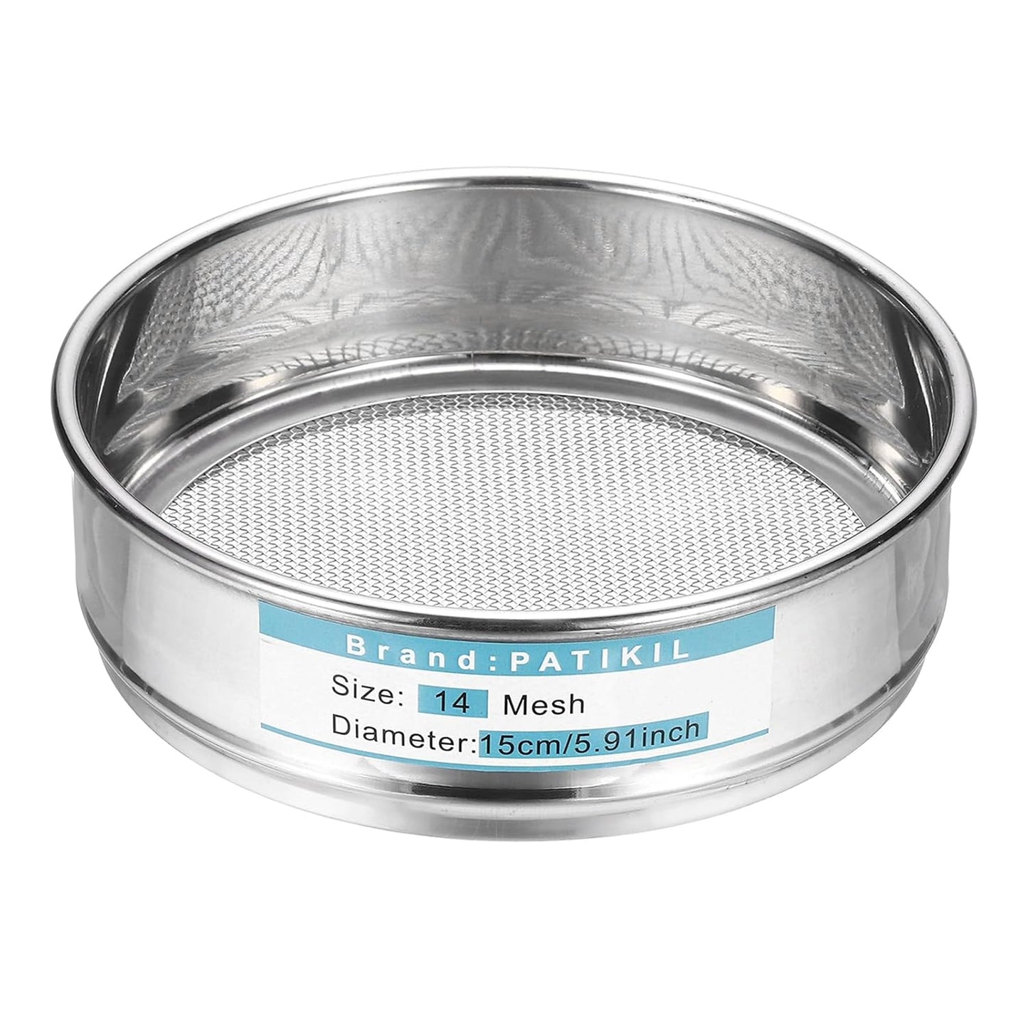 PATIKIL 220 Mesh(0.0385mm) Lab Sieve, 5.9"(15cm) Diameter Sifting Screen 304 Stainless Steel Wire Cloth Fine Mesh Sieve for Industrial Laboratory Home Soil Sifter Dry Sift Screens Hash - Colors A