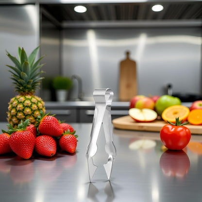 Multi-Functional Fruit & Vegetable Stem Remover Clip, Strawberry Huller, Pineapple Eye Remover, Kitchen Gadget, Silver Stainless Steel Handle