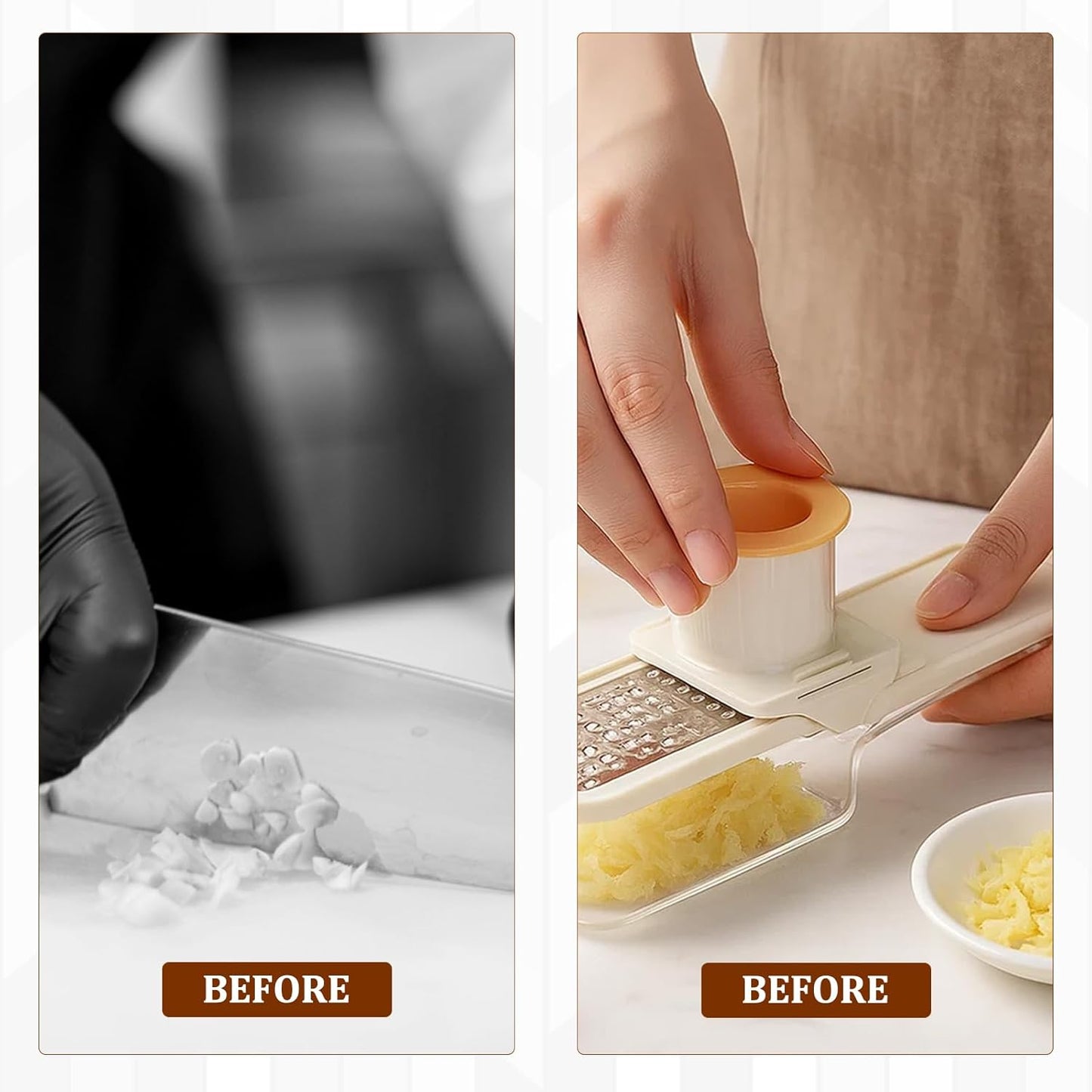 2 PCS Ginger Grater, Ginger Garlic Grater Tool, Multi-Function Zester Grater with Handle, White and Green