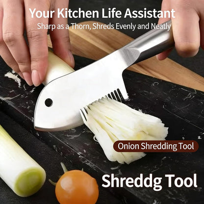 Stainless Steel Multi-purpose Julienne Peeler, Vegetable Julienne Slicer Quick & Easy Kitchen Shredder Tool, Precision Julienne Blade, Comfortable Handle & Hanging Hole for Fruit, Carrot (1Pcs)