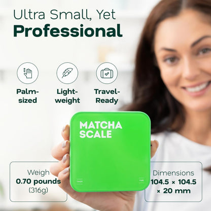 Matcha Scale – 0.1g Precision USB-C Rechargeable Digital Scale for Weighing Matcha Powder | Perfect add-on to Any Matcha Set | LED Display, Timer, Tare
