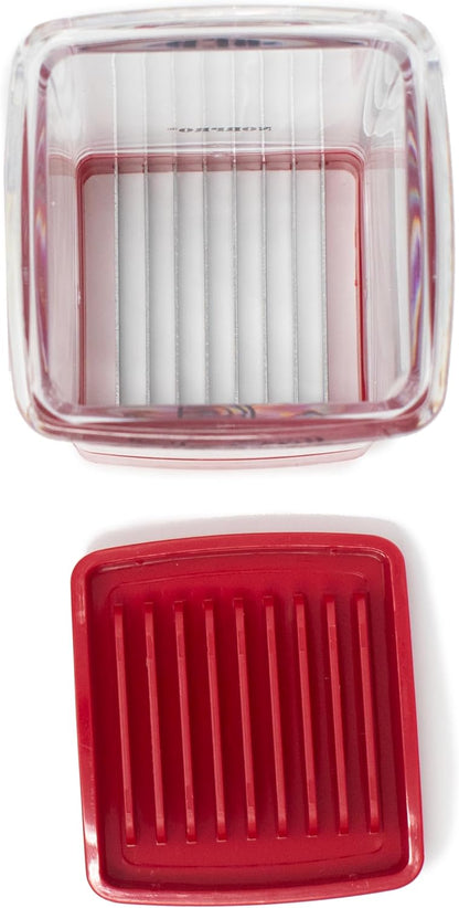 Norpro Speed Slicer with Push Plate, Red, 3"L x 3"W x 4.25"H