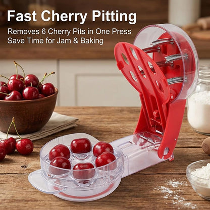 Stainless Steel Cherry Pitter Tool with Lock Design - Anti-Juice Splash Cherry Corer