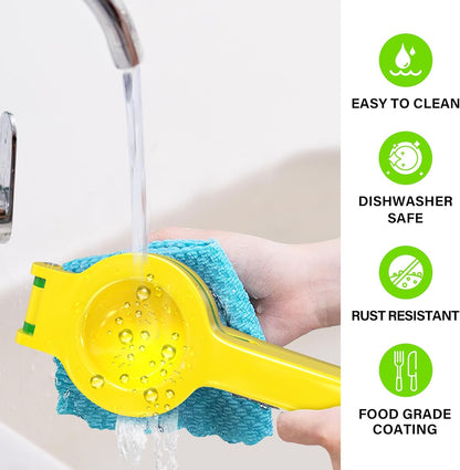 Vakoo 2-in-1 Lemon Squeezer - Heavy-Duty, Rust-Resistant Manual Juicer for Lemon, Lime & Citrus, Easy to Use & Clean, Kitchen Essential - Yellow & Green
