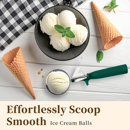 HOMURE H 4 oz Scoop, Large Ice Cream Scoop with Trigger, #8 Disher, Muffin Scoop, Portion Scoop, Cookie Scoop for Baking, Grey Handle, for Making Ice Cream Cookie Muffin Cupcake Mashed Potato