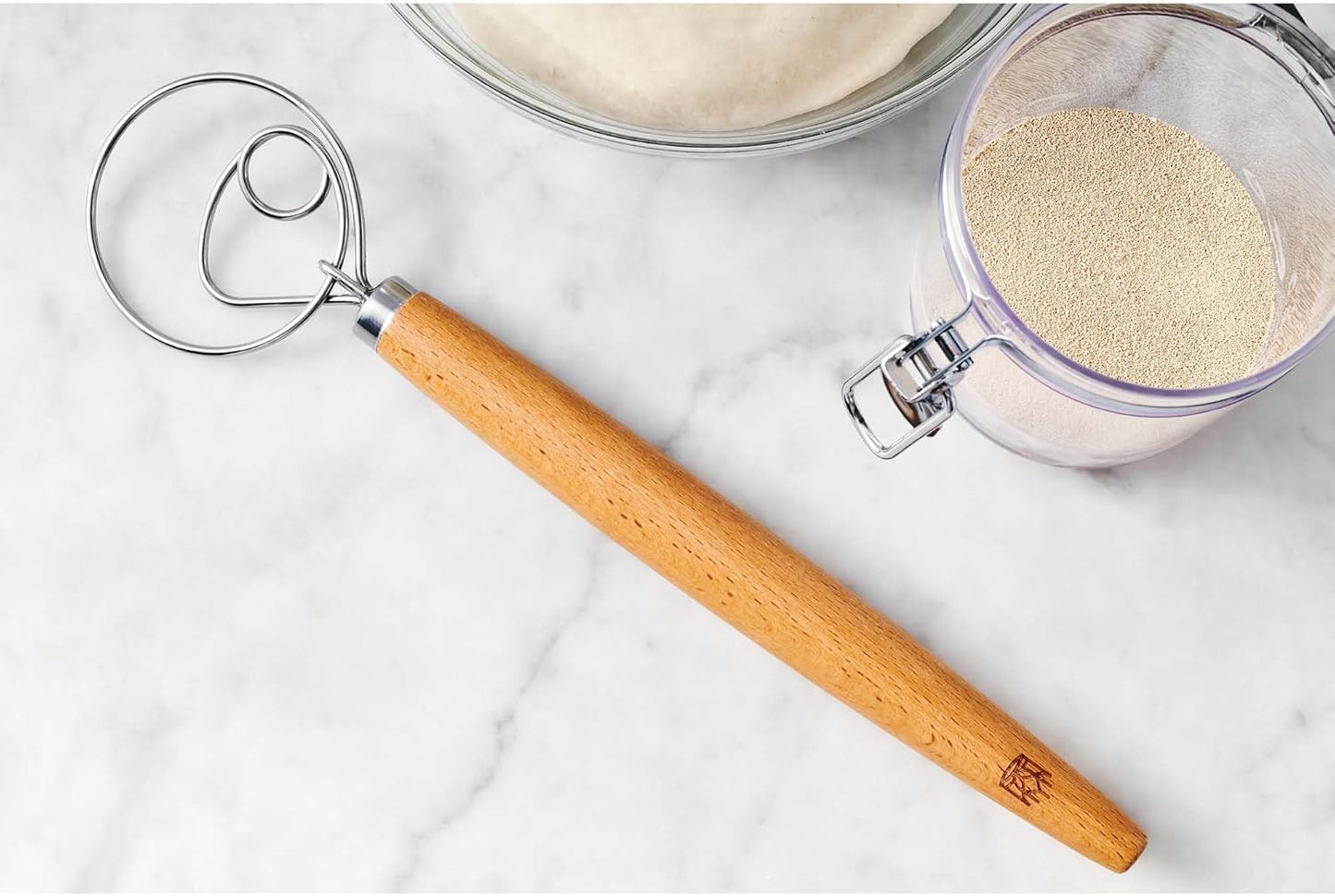 King Arthur Baking Company Baker’s Dough Whisk, Single-Loop, 18/8 Stainless Steel, For Mixing Bread, Sourdough, Pizza, And Cookie Dough