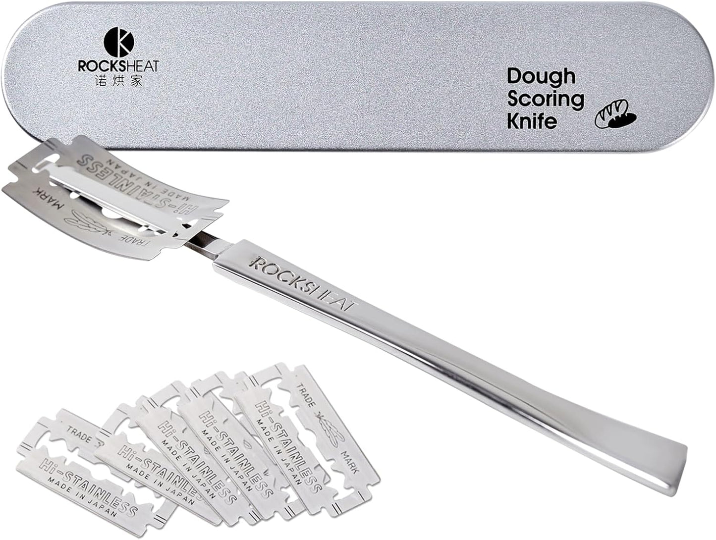 Bench Scraper & Chopper, Stainless Steel Dough Cutter with Wooden Handle, Thick Sharp Blades Pizza Bread Cutter, Multipurpose Kitchen Tool for Baking Cooking
