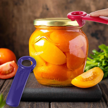 2 PACK Jar Opener, Easy Grip Jar Opener Gripper, Jar Key for Seniors, Arthritis, Carpal Tunnel Sufferers, Durable Plastic Jar Lid Opener（Orange/Rose Red）