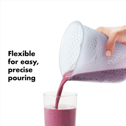 OXO Good Grips 4-Cup Squeeze & Pour Silicone Measuring Cup with Stay-Cool Pattern
