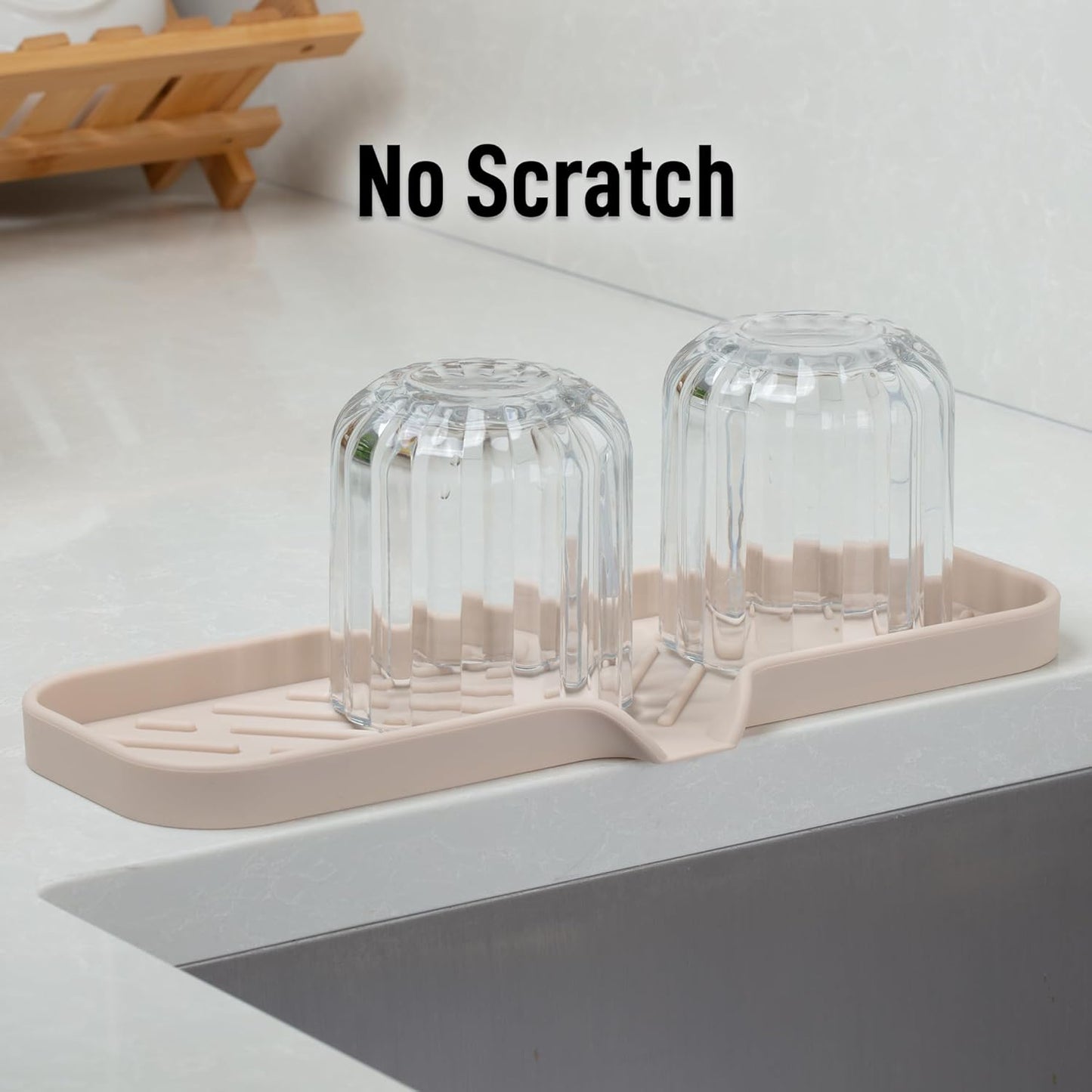 Zulay Kitchen (9x3.5in Sponge Holder for Kitchen Sink - Flexible Heavy-duty Multipurpose Sink Caddy - Counter Organizer for Kitchen, Bathroom, Makeup, Trinkets & More! (Grey)