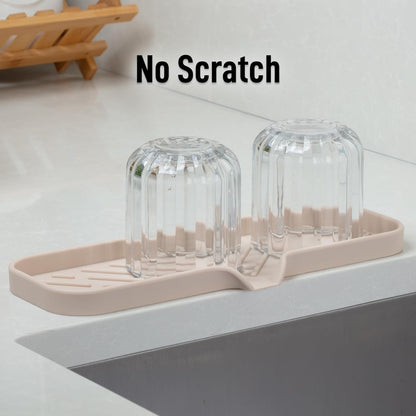 Zulay Kitchen (9x3.5in Sponge Holder for Kitchen Sink - Flexible Heavy-duty Multipurpose Sink Caddy - Counter Organizer for Kitchen, Bathroom, Makeup, Trinkets & More! (Grey)