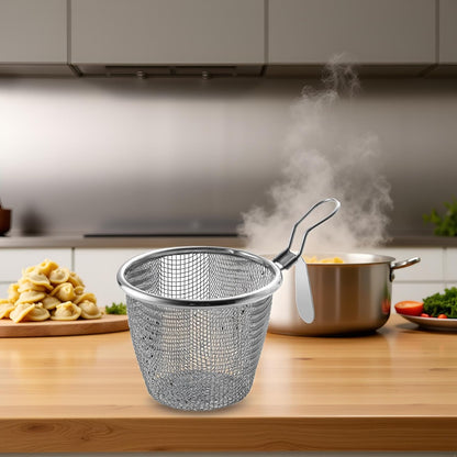 1pc Stainless Steel Pasta Basket, Mesh Spider Food Dumpling Noodle Strainer, Fine Mesh Strainer with Handle,Colanders and Food Strainers Kitchen Utensils and Gadgets