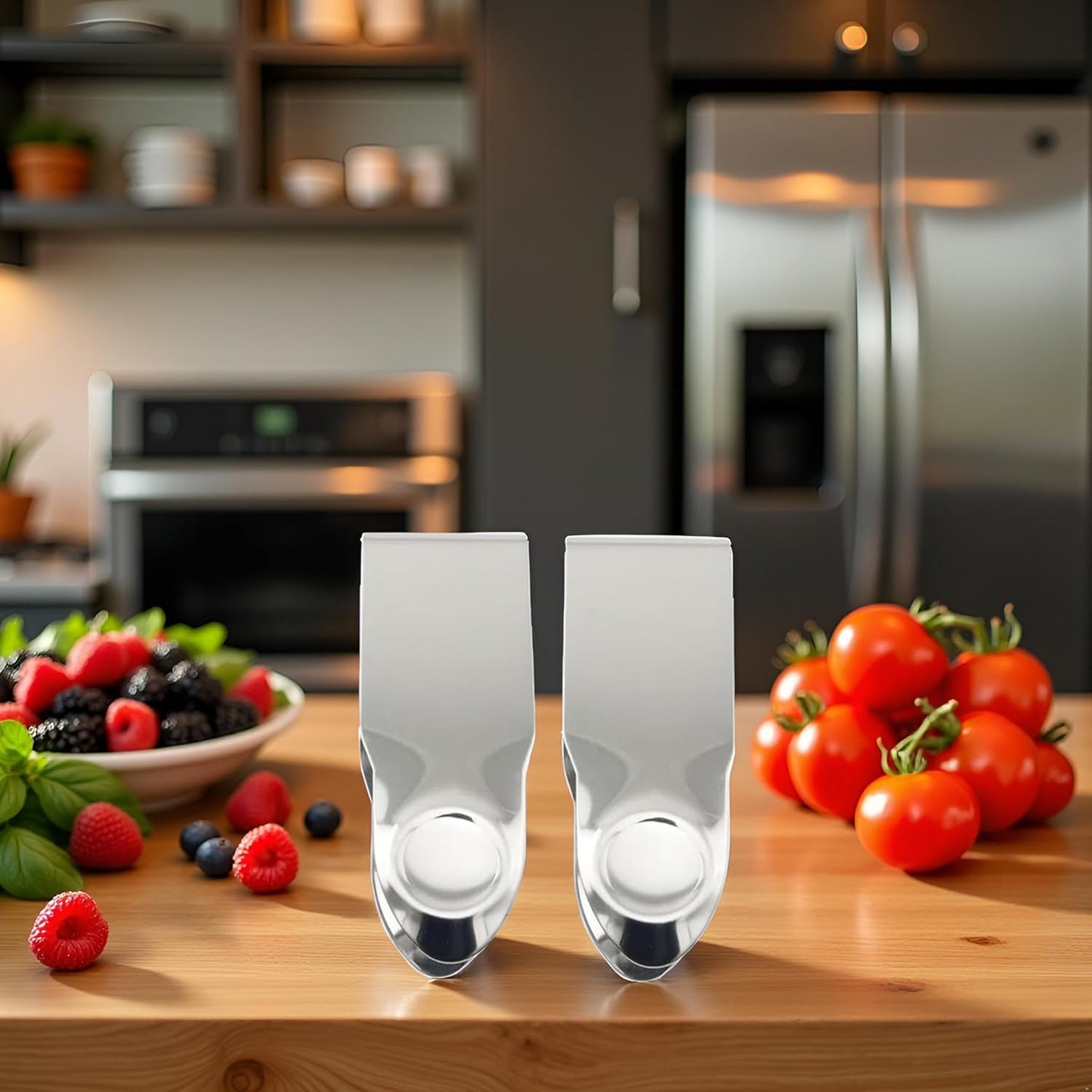 2.8 * 1 Stainless Steel Strawberry Huller Fruit Stem Remover Home Kitchen Tools for Cherry Tomato Strawberry, Silver 2PCS