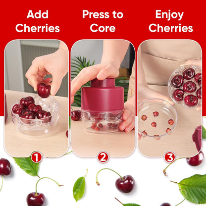 7 in 1 Cherry Pitter Tool for Multiple Cherries Seed Remover Quick and Effortless Removal Suitable for kitchen, Save Time & Space for Making Cherry Jam