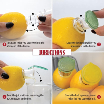 Lemon Squeezer, 2-Pack Screw Top Manual Juicer with Pour Spout - Handheld Citrus Press for Lime, Orange, Easy to Clean & Carry for Kitchen, Cocktails, Drinks, Outdoor