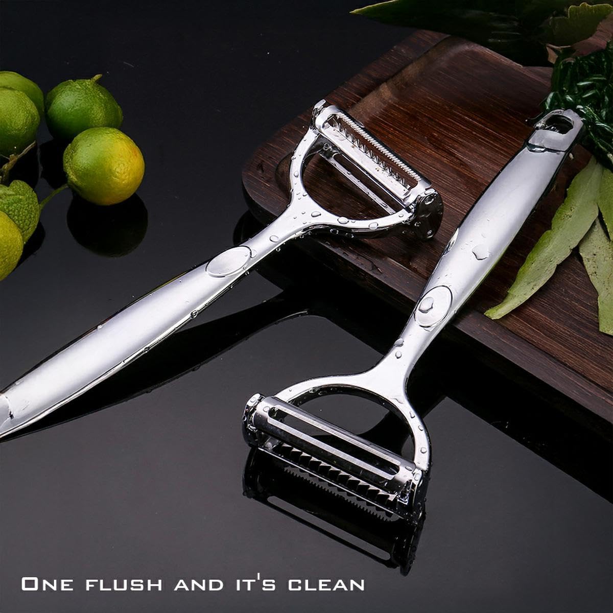 2-in-1 Multifunction Vegetable Peeler & Julienne Slicer, Stainless Steel Dual Blade for Potatoes, Carrots, Cucumbers, Ergonomic Kitchen Peeler.