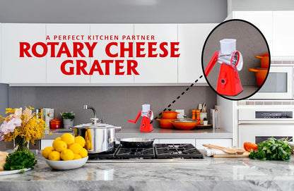 Premium Rotary Cheese Grater - Effortless Grating for Perfectly Shredded Cheese Every Time! (White and Black)