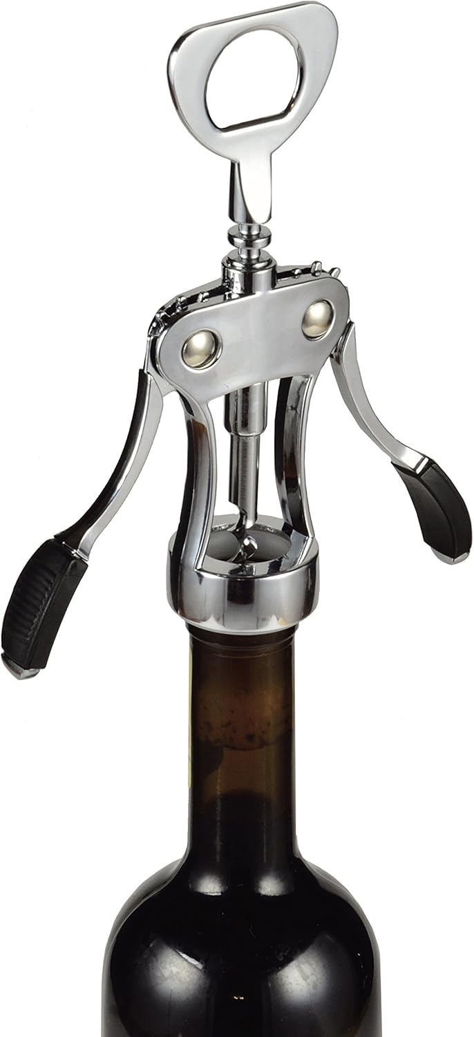 Pearl Metal C-3719 Domaine Ruti Wing Drill Corkscrew, Black