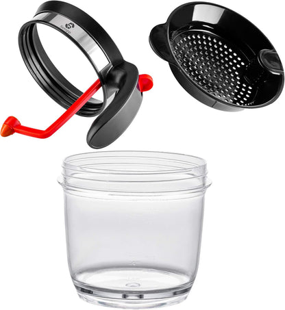 Oil Separator | 4-Cup Oil Fat Separator | Fat Separator with Strainer | Gravy Separator, Measuring Cup with Bottom Drain, Degreasing Cup